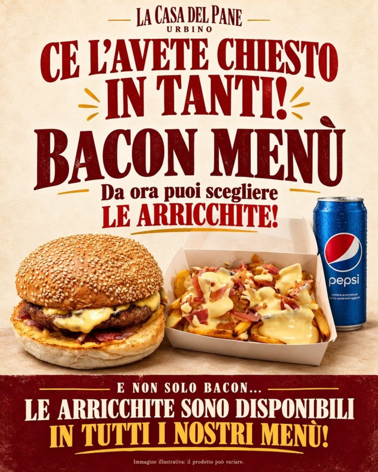 Bacon Menu e patatine Arricchite con cheddar e bacon