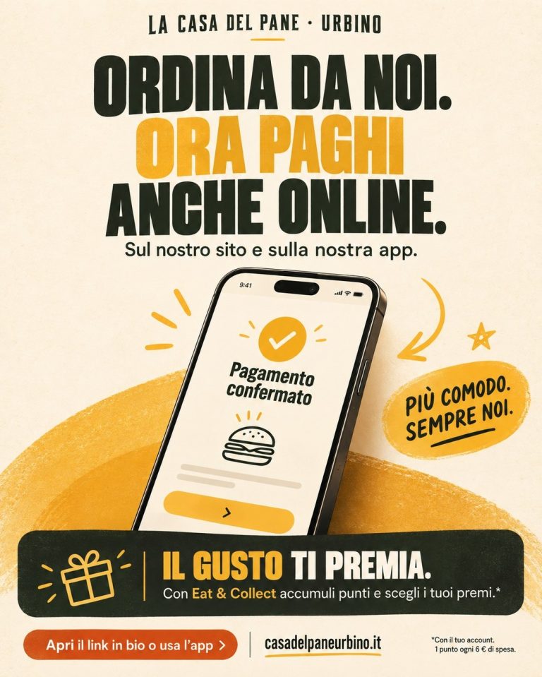 Ordina dalla Casa del Pane e paga online dal sito o dall'app